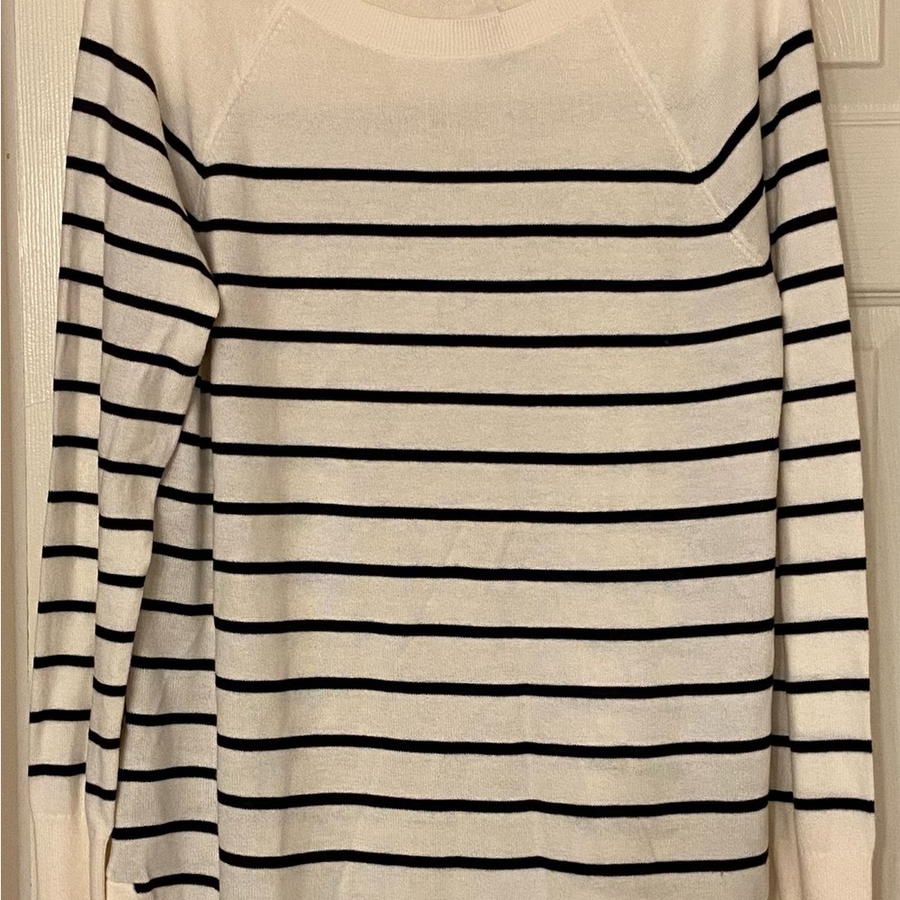 NWT LOFT Black and White Striped Sweater